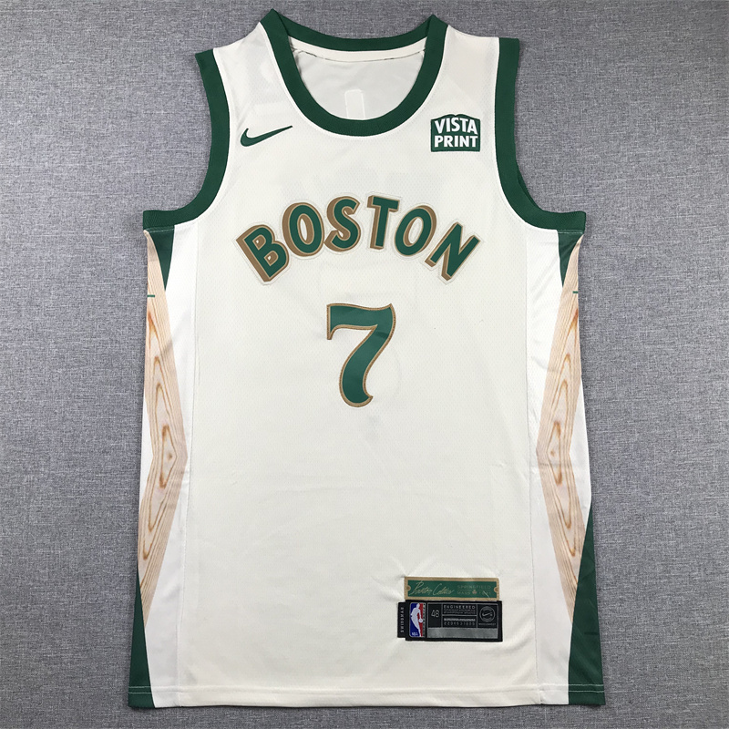 Men Boston Celtics #7 Jaylen Brown White Nike City Edition 2025 NBA Jersey->boston celtics->NBA Jersey